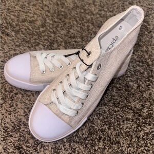 Beige and White Sneakers